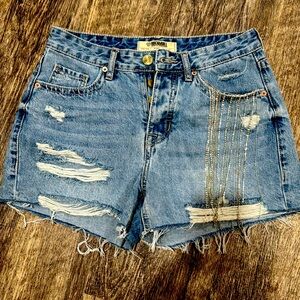 Rock and roll denim bling shorts size 27